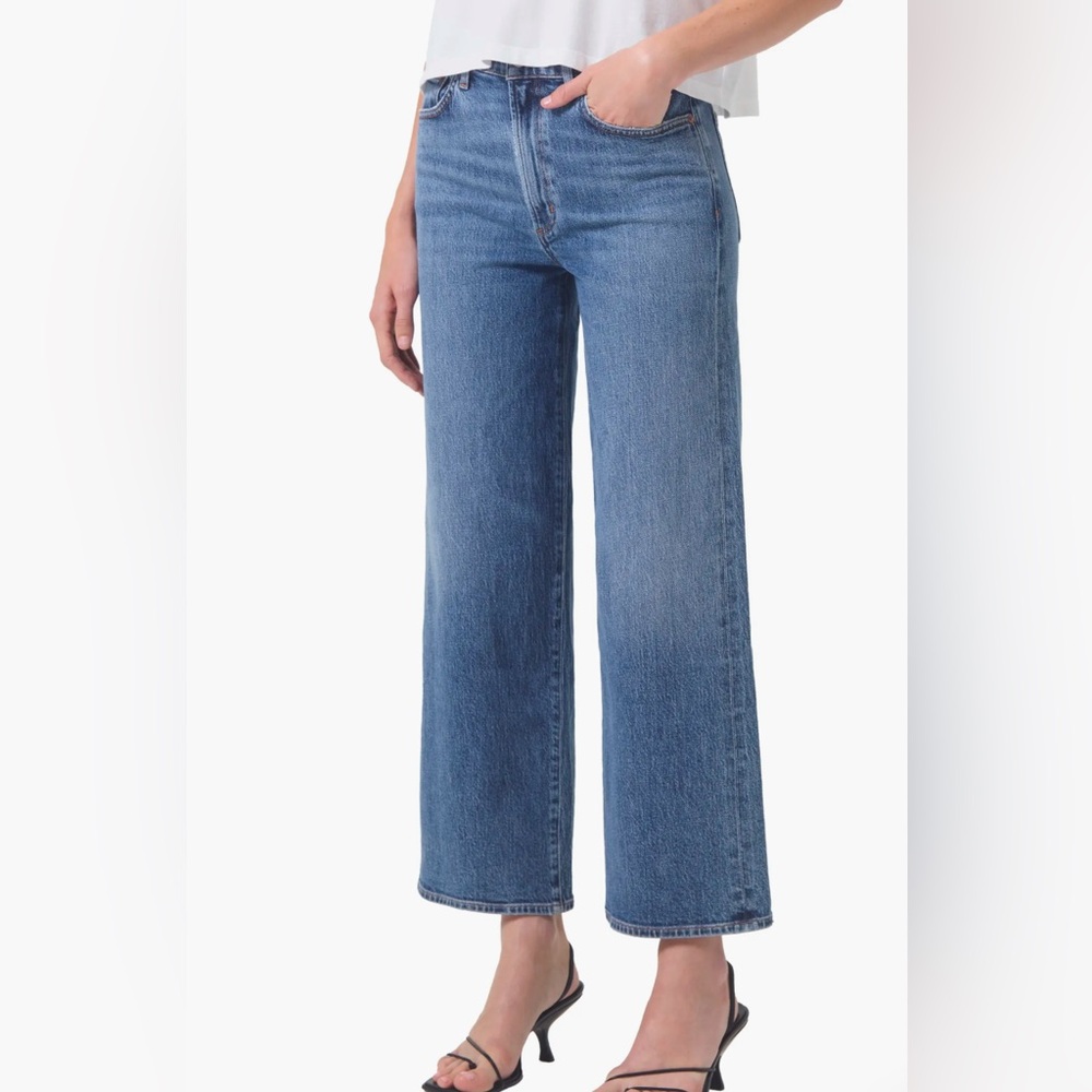 Harper High Waist Ankle Wide Leg Jeans size 24 color Moor